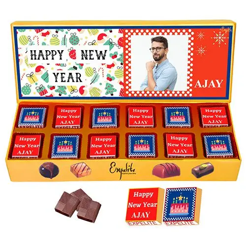 Buy New Year Chocolate Gift Box with Personalised Message – Choco ManualART