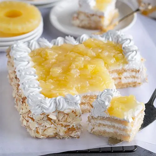 Refreshing Eggless Pineapple Cake Delight