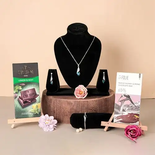 Indulgent Dark Chocolate N Crystal Jewellery Gift Box
