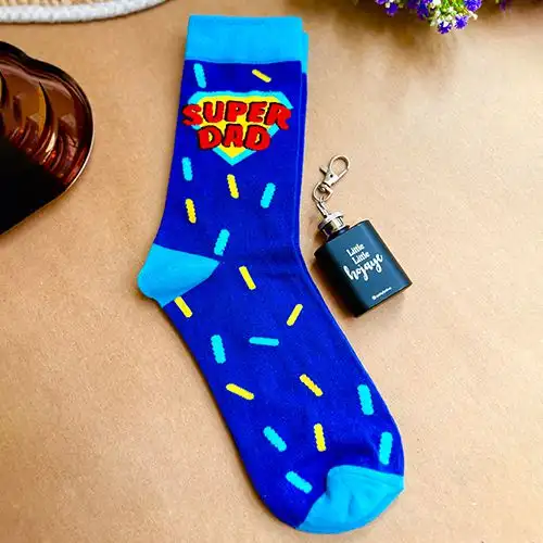 Fathers Day Special Socks  N  Flask Combo