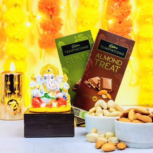 Spiritual Ganesha Idol N Choco Nut Treat