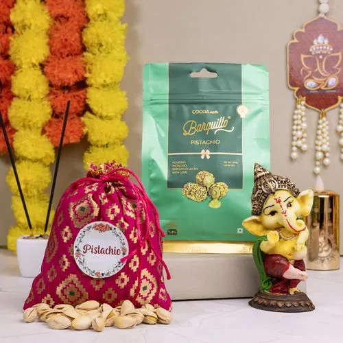 Ganesh Showpiece N Pistachio Treats Delight