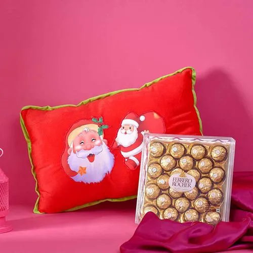 Soft Santa Pillow N Chocolates Duo