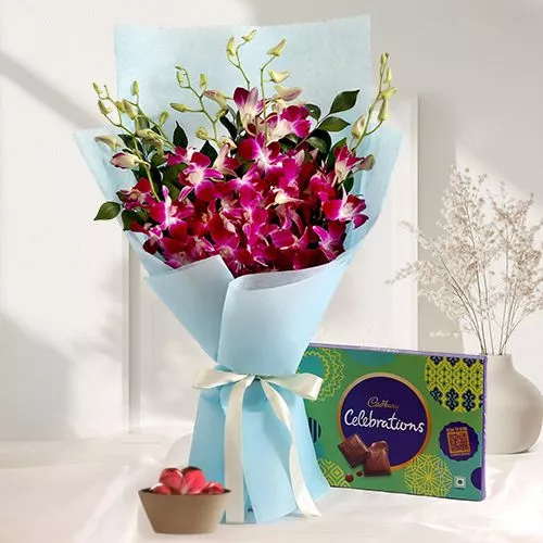 Charming Orchids  N  Cadbury Combo