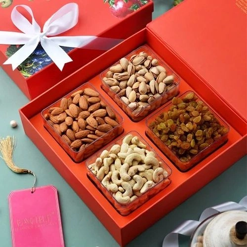 Enticing RawFruit Orange Box of Healthy Dry Fruits