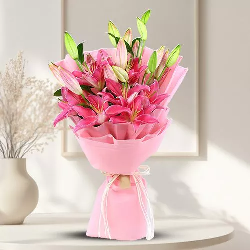 Blissful Pink Lily Arrangement