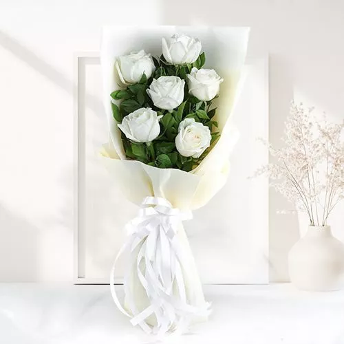 Serene White Roses Elegance