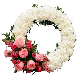 Wreath of Pastel Colour Flowers