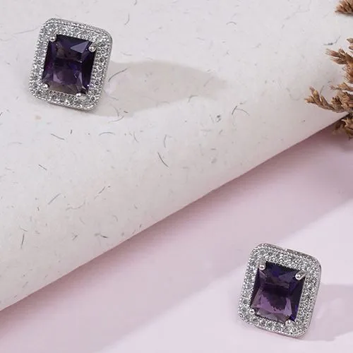 Classic Purple Stone Studs