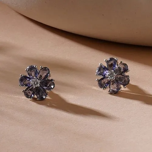 Timeless Grey Floral Studs