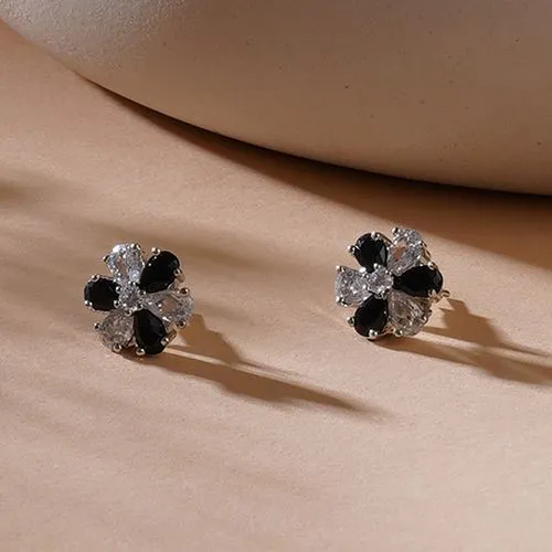 Classic Floral Design Stone Earrings