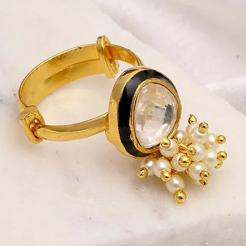 Classic Kundan Pearl Ring