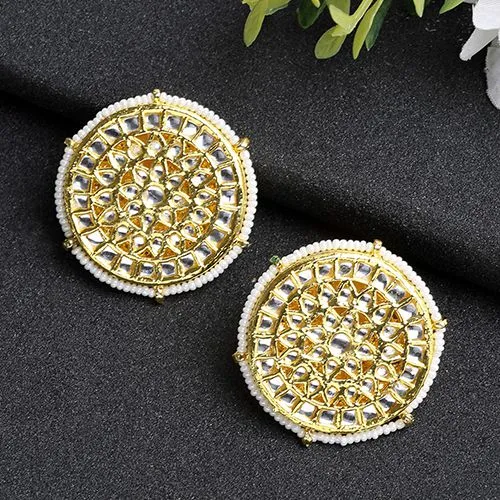 Graceful Kundan Round Earrings