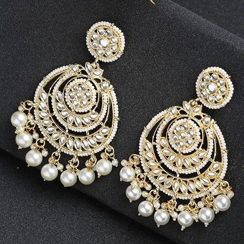 Sophisticated Kundan Pearl Earrings