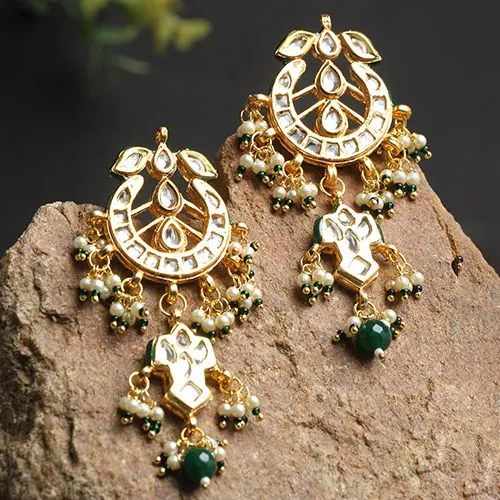 Traditional Charm  Stunning Kundan Earrings