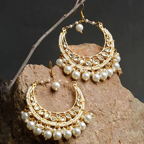 Designer Kundan   Pearl Earrings