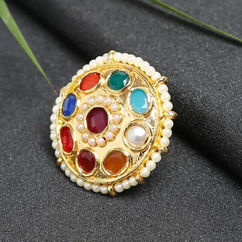 Eye Catching Multicolor Kundan Ring