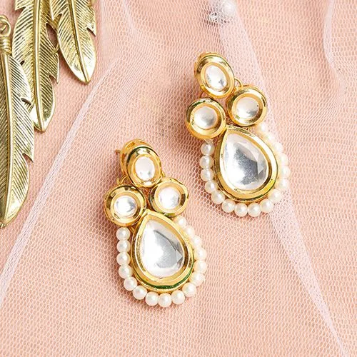 Graceful Kundan Drop Studs