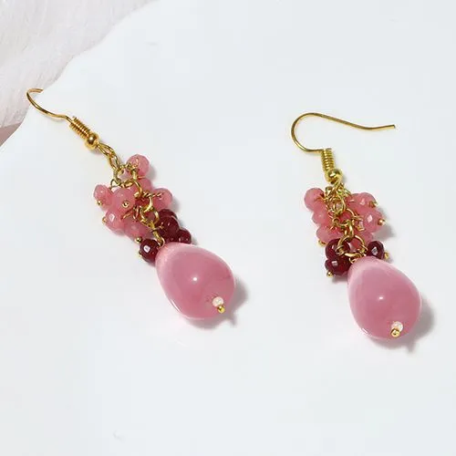 Soft Pink Kundan Earrings Glam