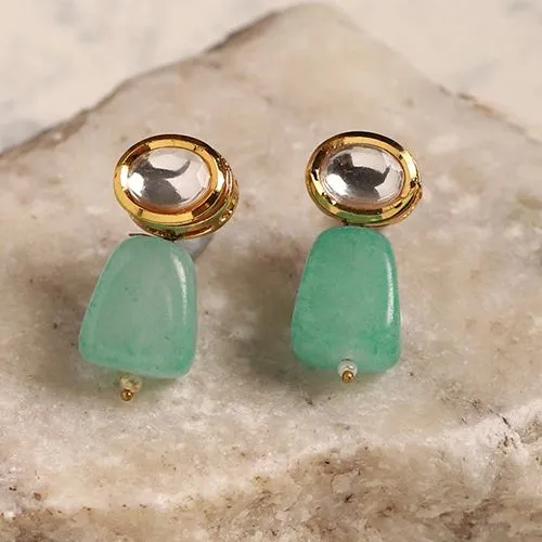 Chic Green Gold Studs