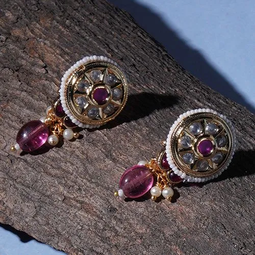 Dazzling Kundan Jewel Studs