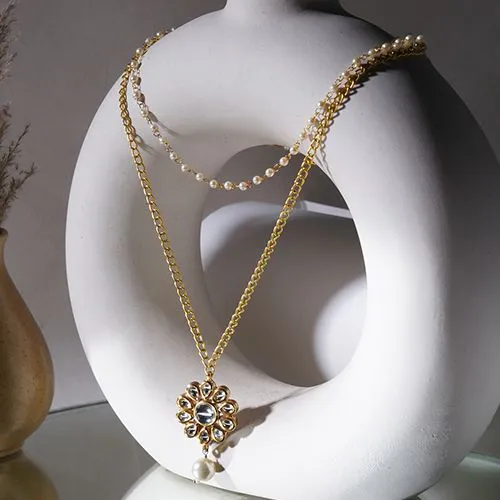 Glimmering Gold   Pearl Necklace