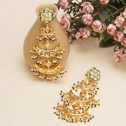 Glamorous Kundan Teardrop Earrings