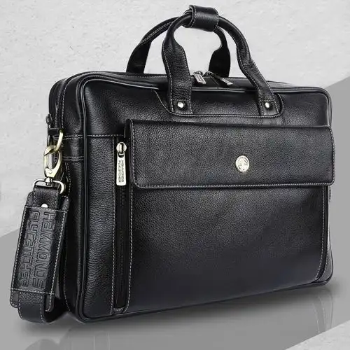 Exclusive Leather Expandable Laptop Bag for Men