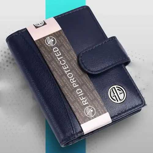 Stylish Leather RFID Protected Card Wallet