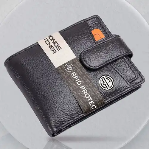 Fancy RFID Protected Leather Mens Wallet