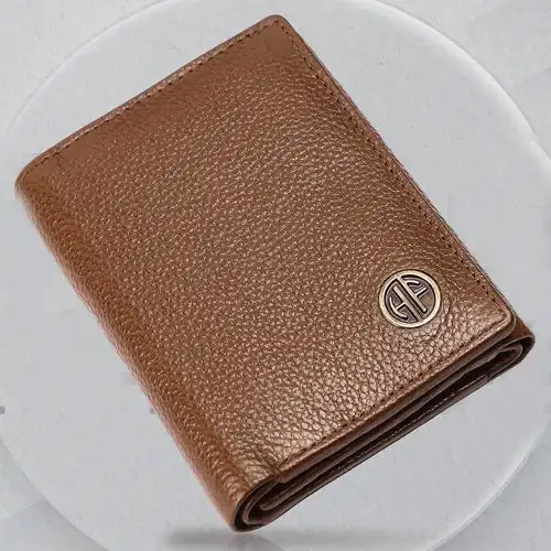Stylish RFID Protected Trifold Leather Mens Wallet