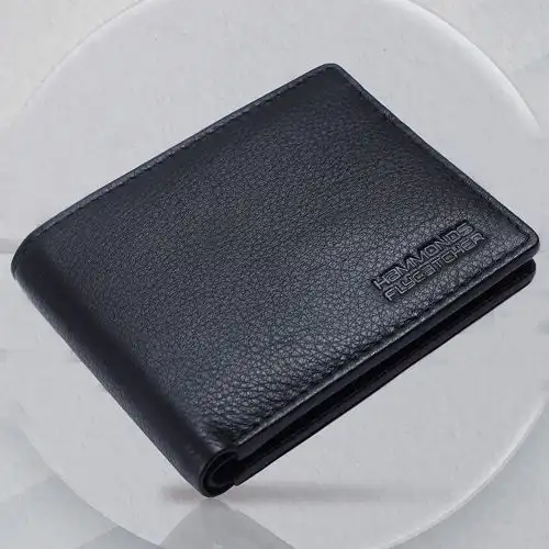 Classic Leather RFID Protected Mens Bi Fold Wallet