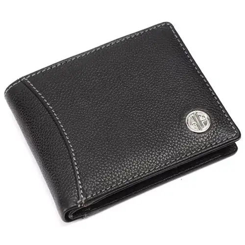 Fashionable Leather RFID Protected Mens Wallet