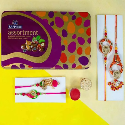 Harmonious Duos:Bhaiya Bhabhi Rakhi Set