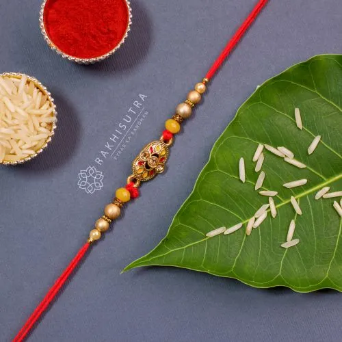 Exquisite Kundan Rakhi for Bhai