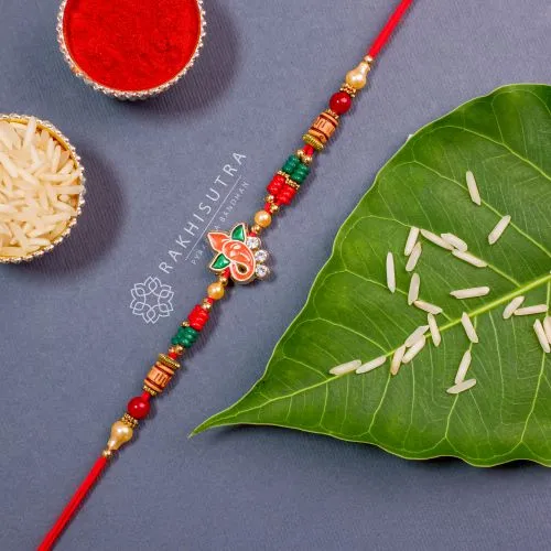 Auspicious Ganesh Embellished Rakhi