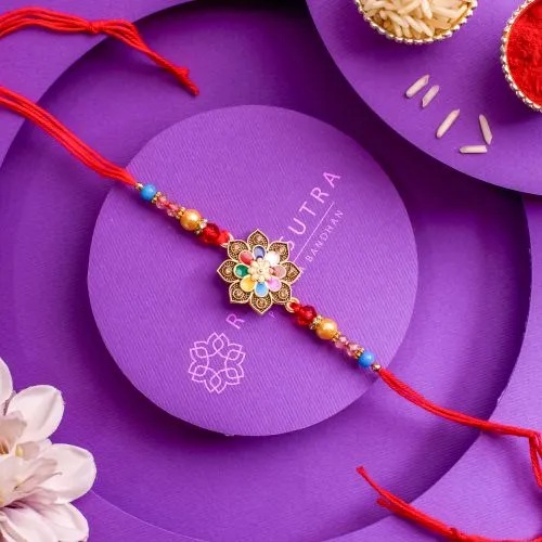 Dazzling Meenakari Floral Rakhi