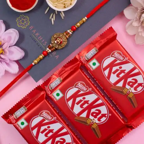 Stunning OM Rakhi N Kitkat Combo