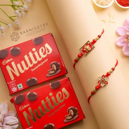 Marvellous Rakhi Set N Nutties Combo