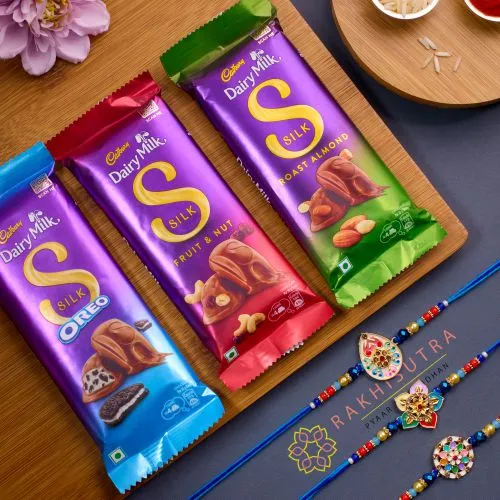 Graceful Kundan Rakhi N Cadbury Combo