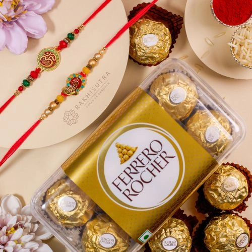 Premium Rakhi Set N Rocher Combo