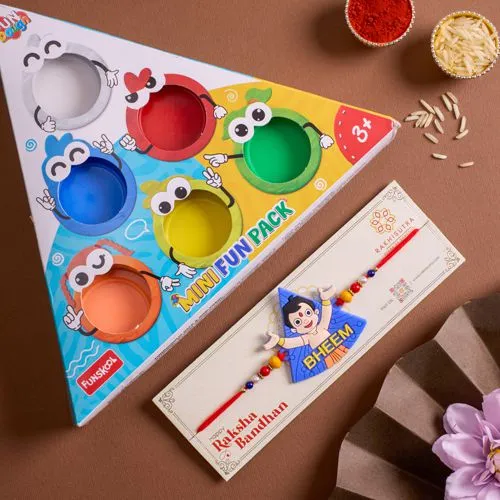 Stylish Chota Bheem Rakhi N Funskool Fundough Combo