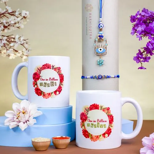 Raksha Bandhan Evil Eye Rakhi  N  Mug Set