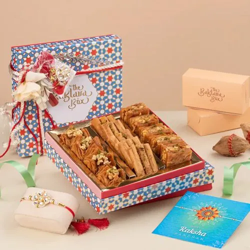 Premium Rakhi Box With Assorted Sweets  N  Nuts
