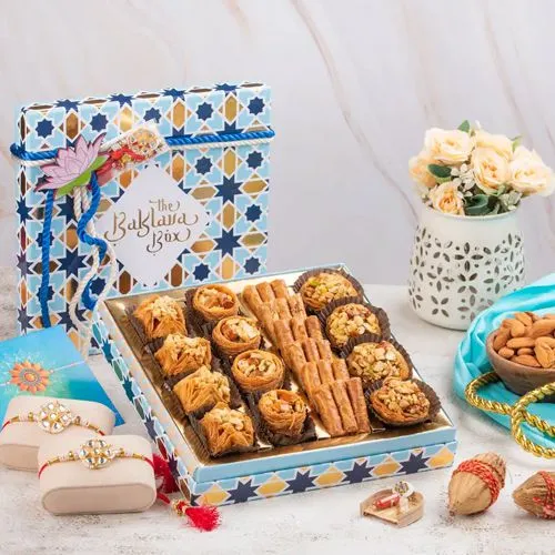 Exclusive Rakhi Gift  Baklava  N  Artisan Rakhis Set