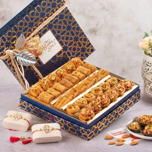 Festive Rakhi Gift Set With Baklava Delight