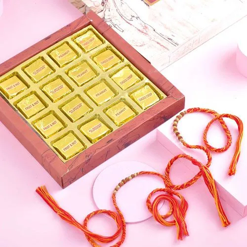 Two Rakhis  N  Treats Gift Box