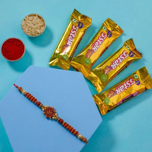 Chic Rakhi and Sweet Indulgence Combo