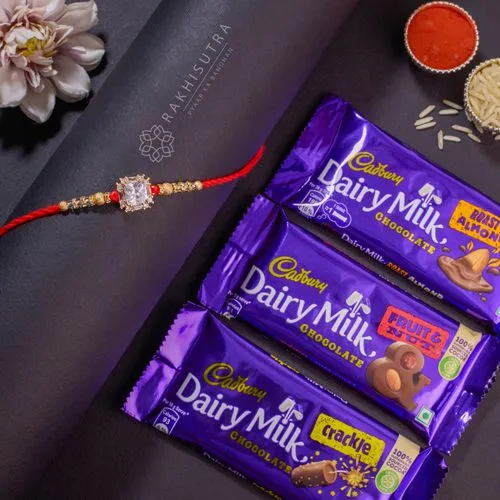 Love  N  Chocolates  Kundan Rakhi Set