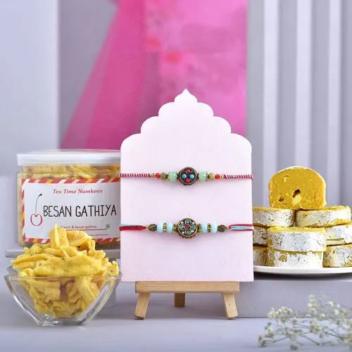 Festive Rakhi Pair with Tasty Bites